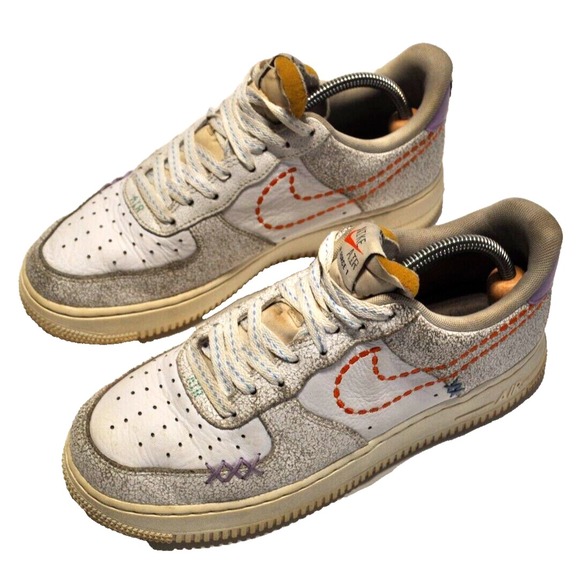 NIKE AIR FORCE 1 FRANKENSTEIN HALLOWEEN Women Sz 9.5 WHITE AF1 - Picture 1 of 7